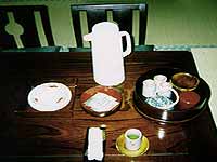 Tea set in a guest room