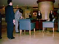 Hotel front desk for wheelchair users